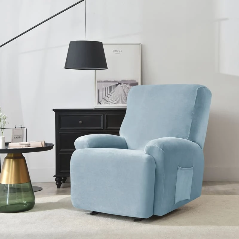 Housse de Fauteuil Relax Velours Bleu ciel