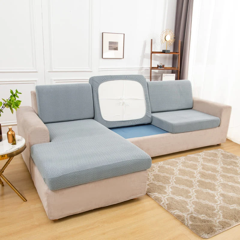 Housse Microfibre Gris clair pour Coussin d'Assise de Canapé