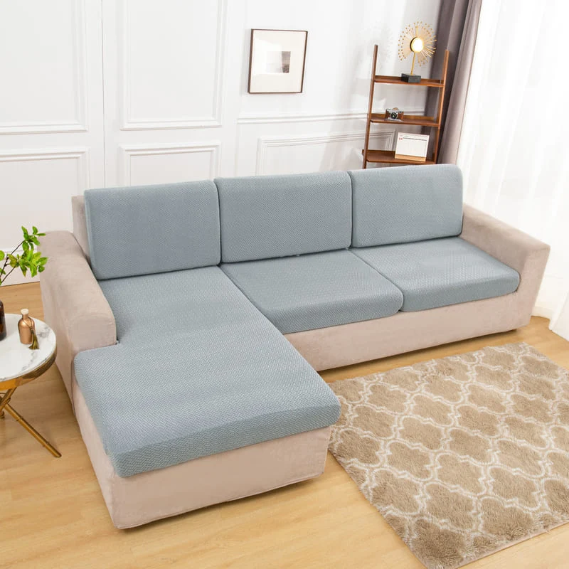 Housse Microfibre Gris clair pour Coussin d'Assise de Canapé
