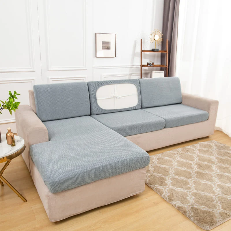 Housse Microfibre Gris clair pour Coussin d'Assise de Canapé