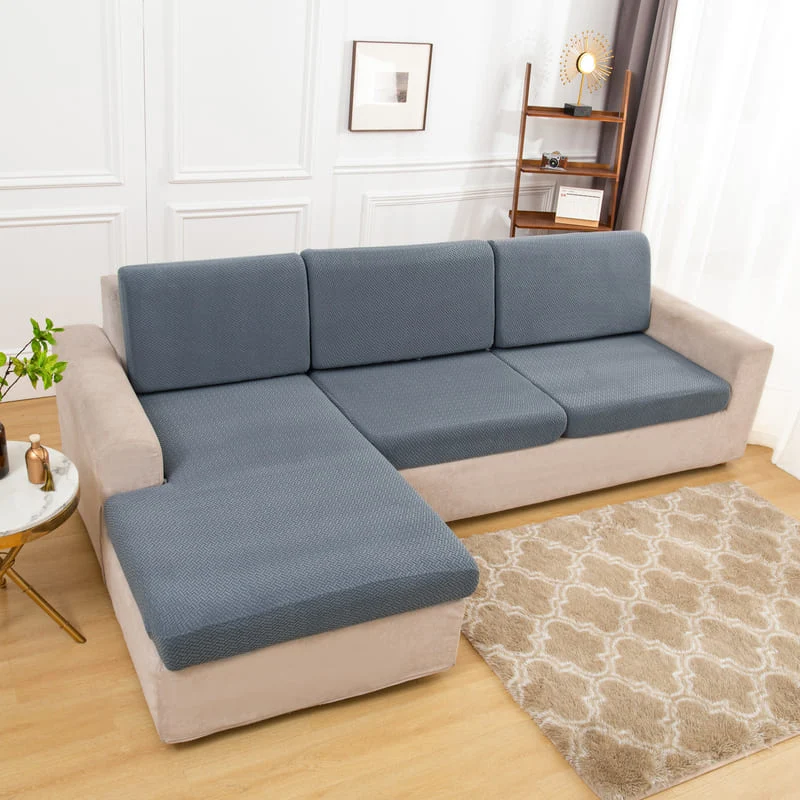 Housse Microfibre Gris bleu pour Coussin d'Assise de Canapé