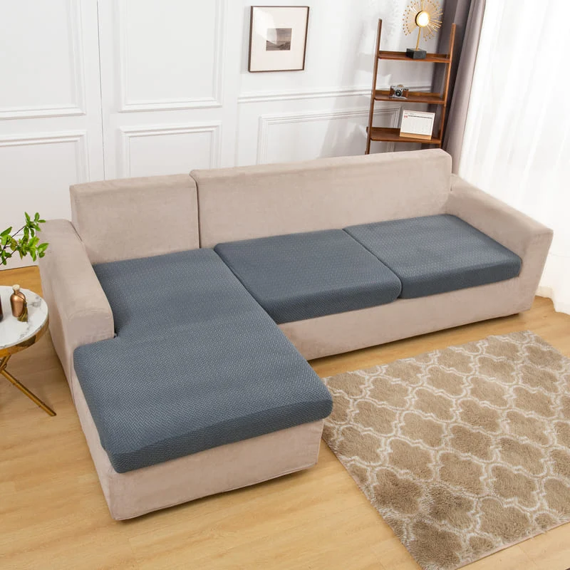 Housse Microfibre Gris bleu pour Coussin d'Assise de Canapé
