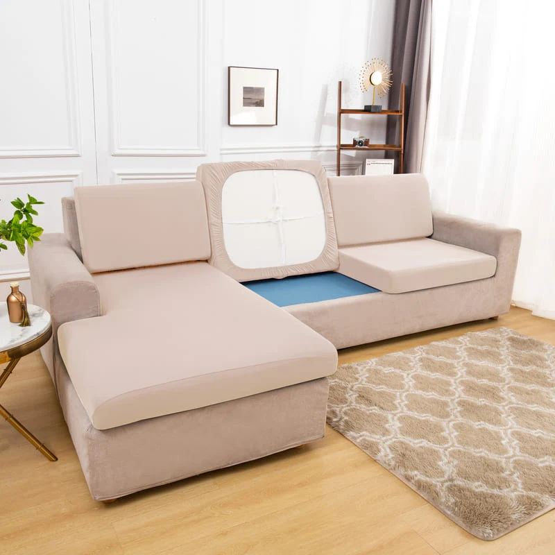 Housse extensible Écru pour Coussin de Canapé