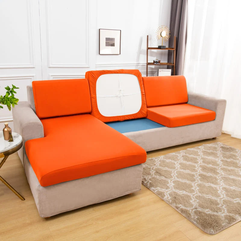 Housse extensible Orange pour Coussin de Canapé