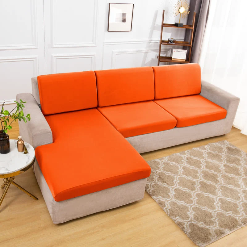 Housse extensible Orange pour Coussin de Canapé