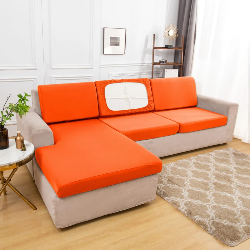 Housse extensible Orange pour Coussin de Canapé