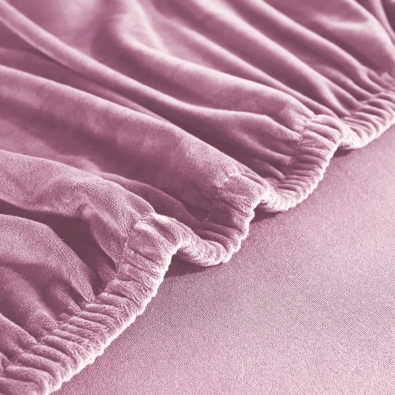 Housse de Canapé d'Angle Velours Rose
