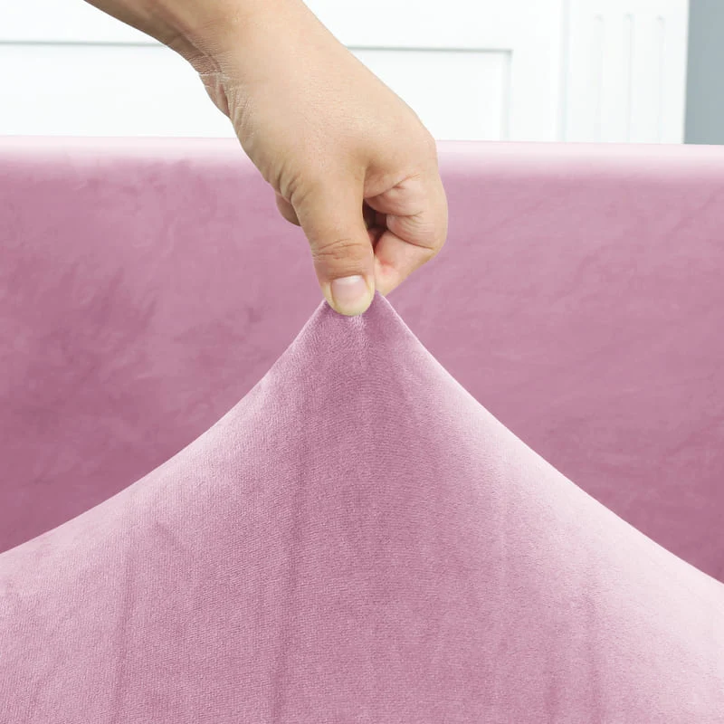 Housse de Canapé d'Angle Velours Rose