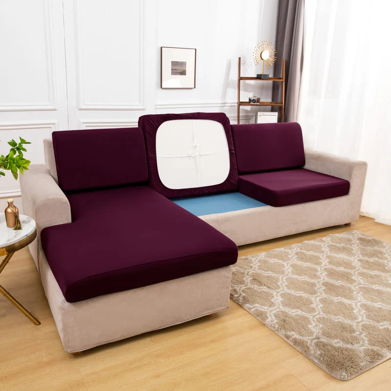 Housse extensible Prune pour Coussin de Canapé
