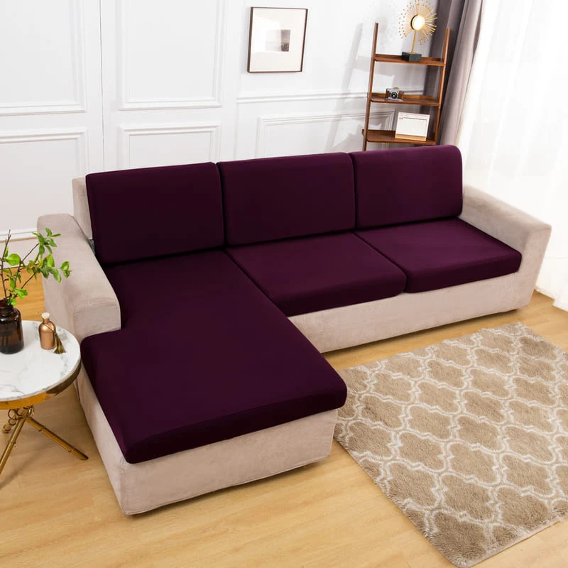 Housse extensible Prune pour Coussin de Canapé