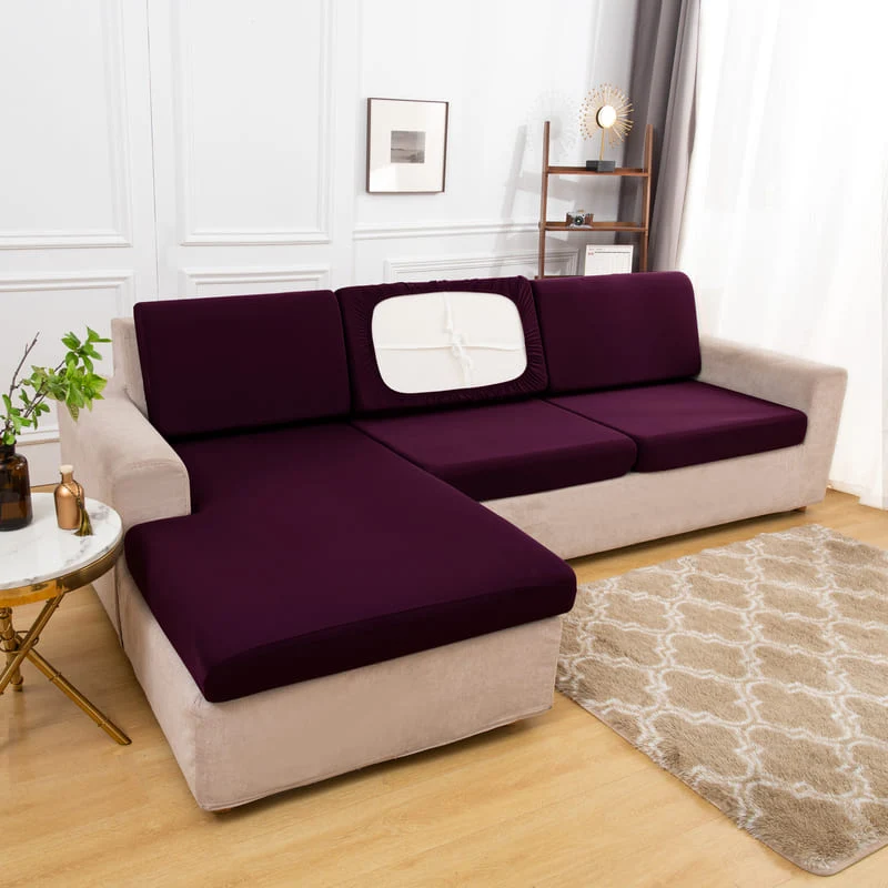Housse extensible Prune pour Coussin de Canapé