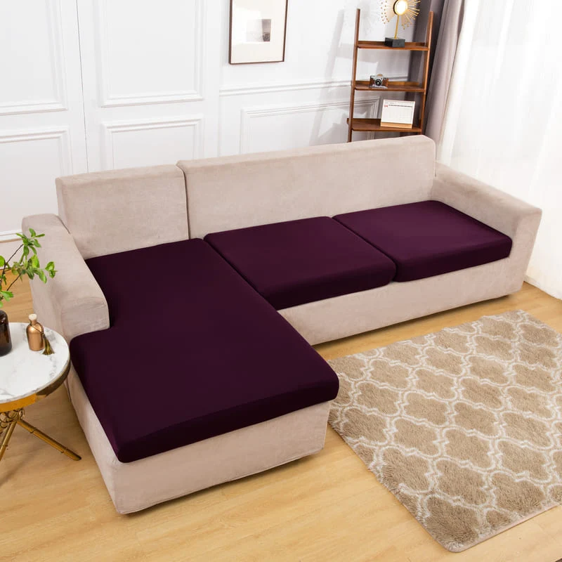 Housse extensible Prune pour Coussin de Canapé