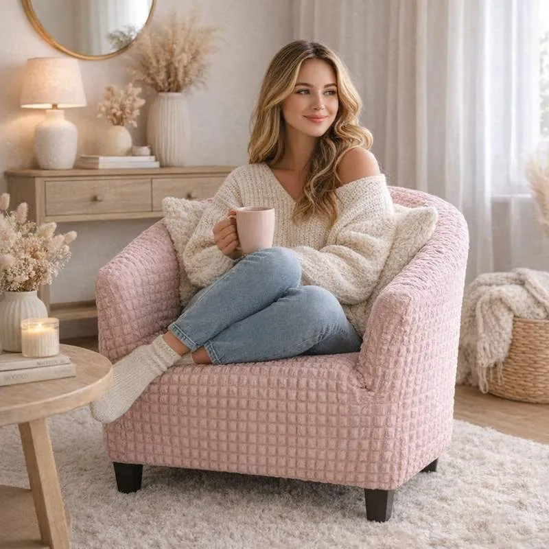 Housse Fauteuil Cabriolet Velours Côtelé rose