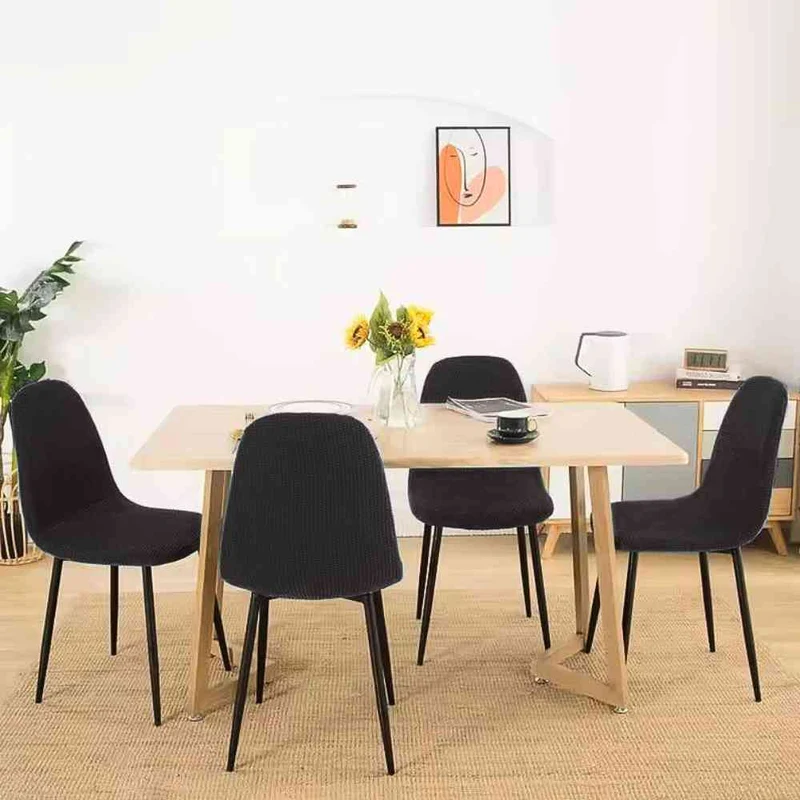 Housse de Chaise de Salle à Manger noire