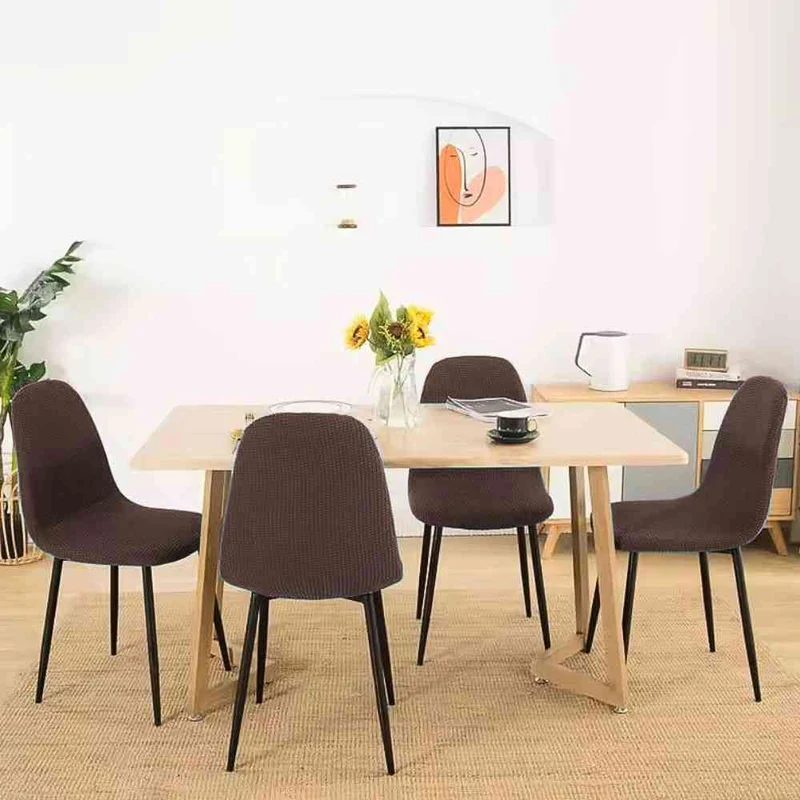 Housse de Chaise de Salle à Manger marron