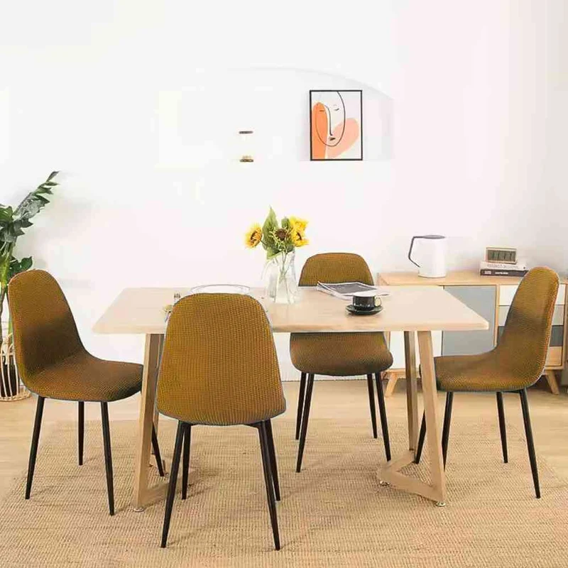 Housse de Chaise de Salle à Manger camel
