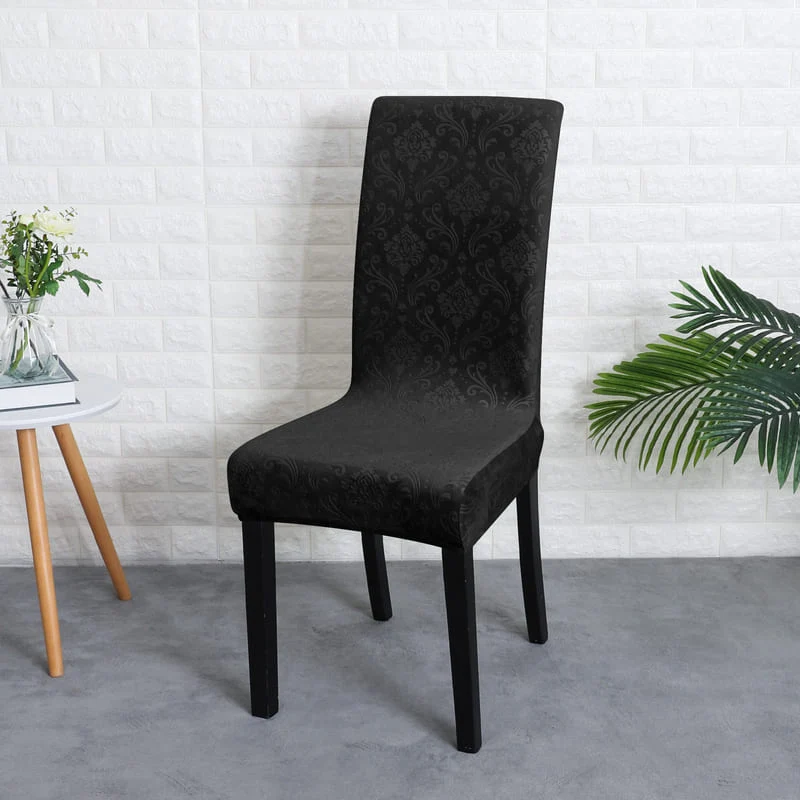 Housse de Chaise Velours Lys Noir