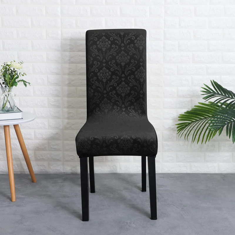 Housse de Chaise Velours Lys Noir