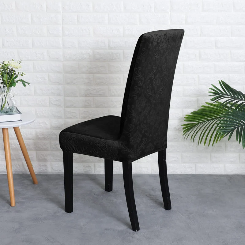 Housse de Chaise Velours Lys Noir
