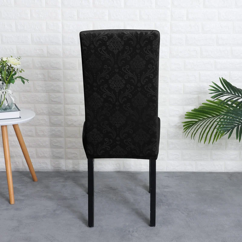 Housse de Chaise Velours Lys Noir