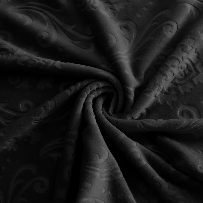 Housse de Chaise Velours Lys Noir