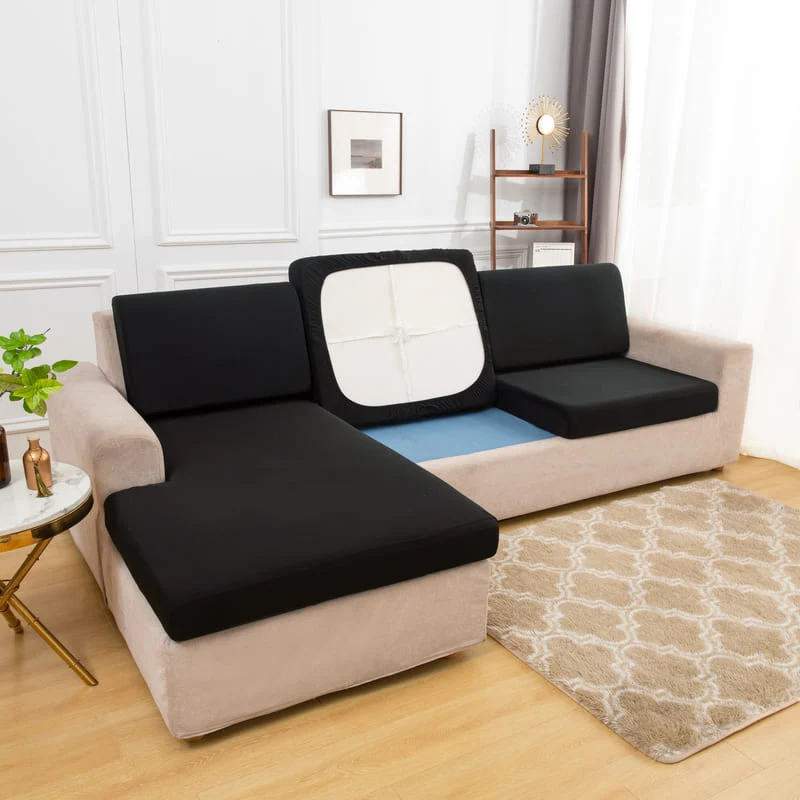 Housse extensible Noire pour Coussin de Canapé