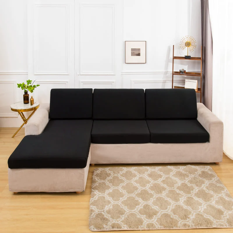 Housse extensible Noire pour Coussin de Canapé