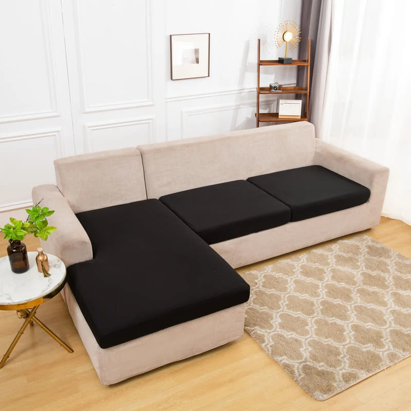 Housse extensible Noire pour Coussin de Canapé