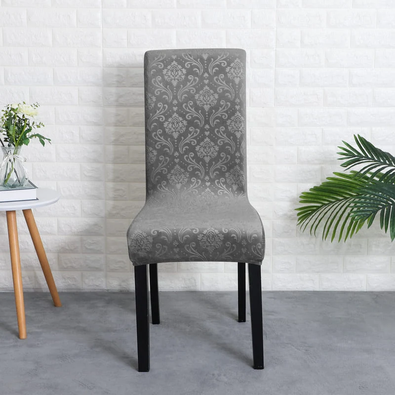 Housse de Chaise Velours Lys Gris anthracite