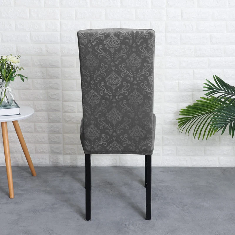 Housse de Chaise Velours Lys Gris anthracite