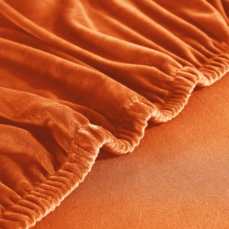 Housse de Canapé d'Angle Velours Orange