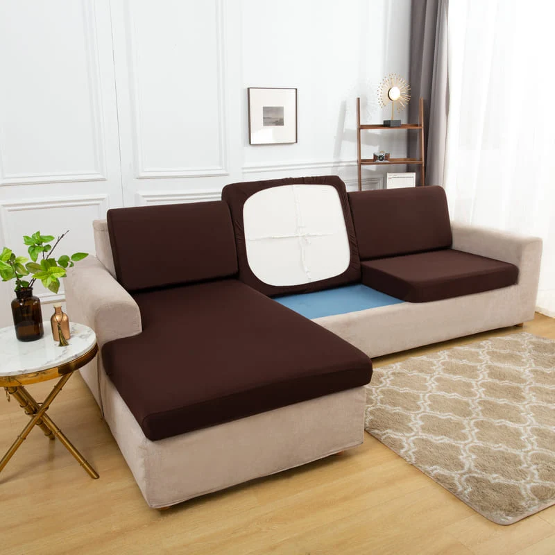 Housse extensible Marron pour Coussin de Canapé