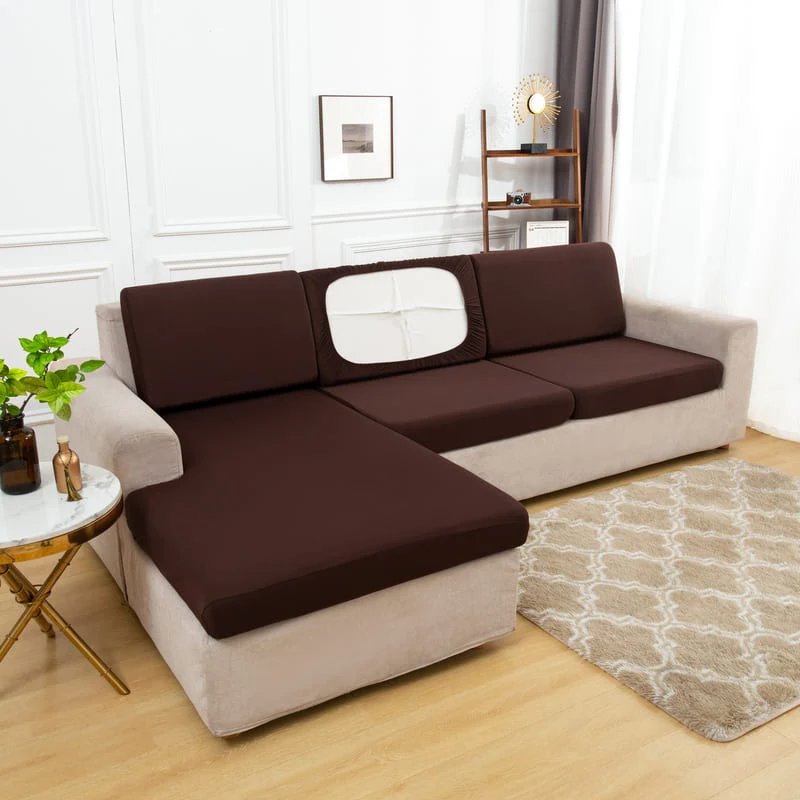 Housse extensible Marron pour Coussin de Canapé