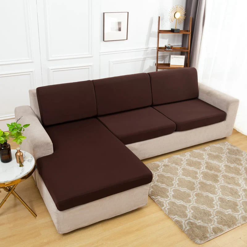 Housse extensible Marron pour Coussin de Canapé