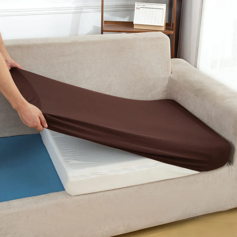 Housse extensible Marron pour Coussin de Canapé