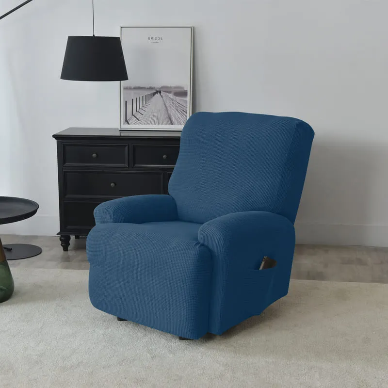 Housse de Fauteuil Relax Jacquard Bleu