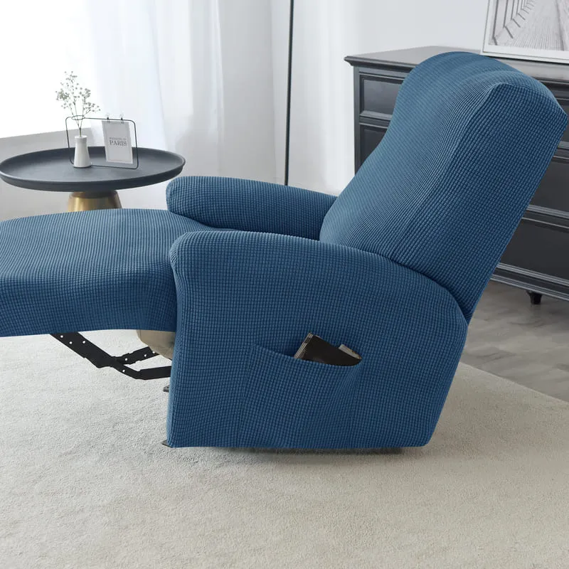 Housse de Fauteuil Relax Jacquard Bleu