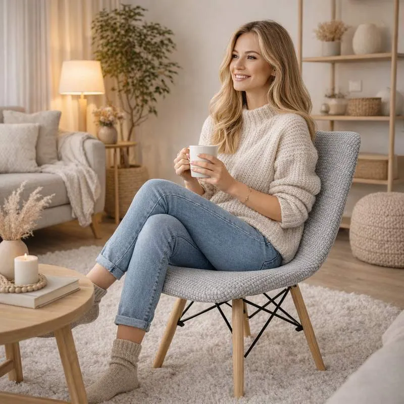 Housse de Chaise Scandinave gris clair