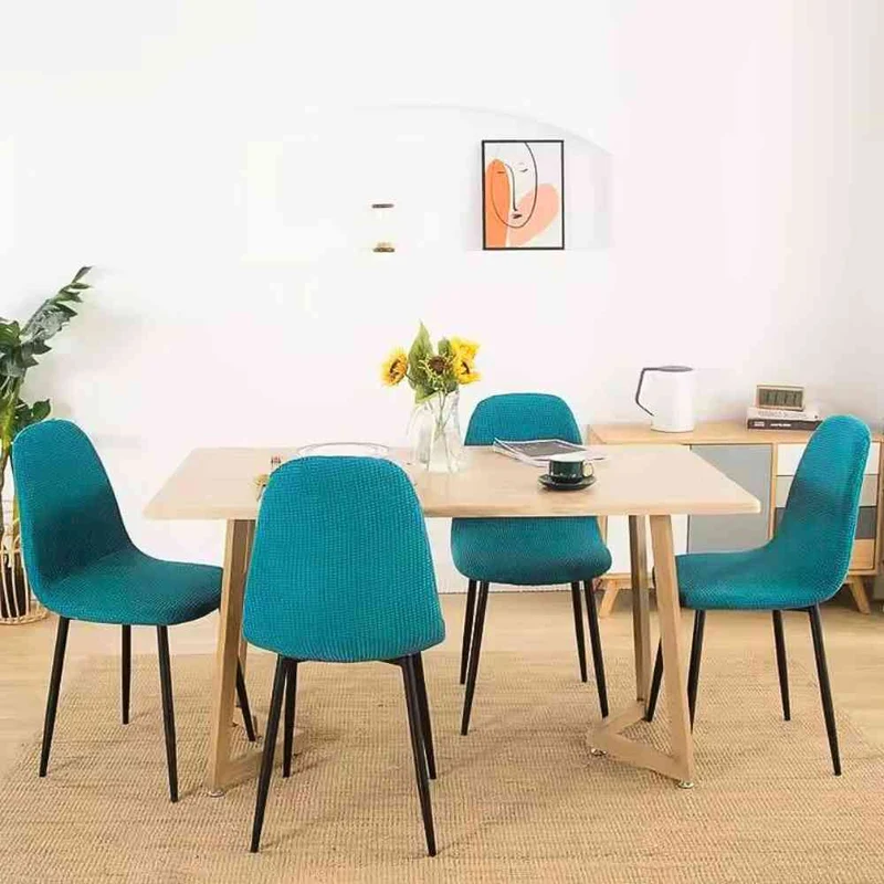 Housse de Chaise Scandinave bleu canard