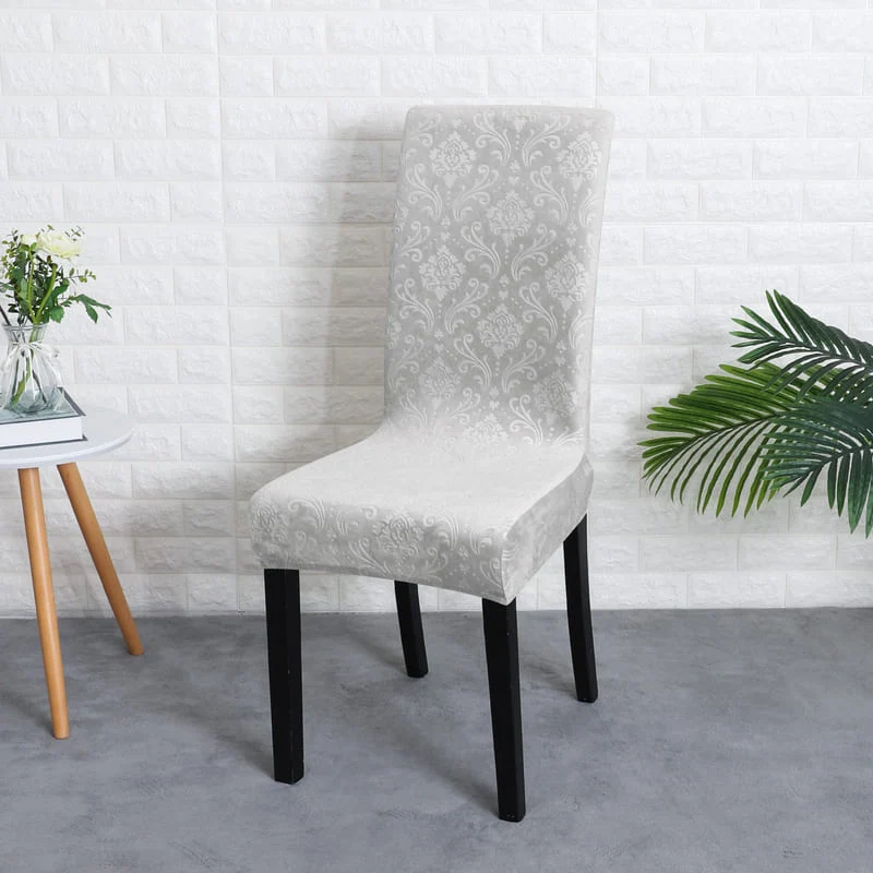 Housse de Chaise Velours Lys Gris