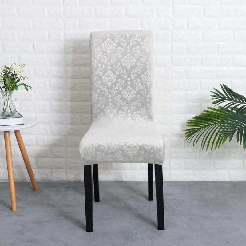 Housse de Chaise Velours Lys Gris