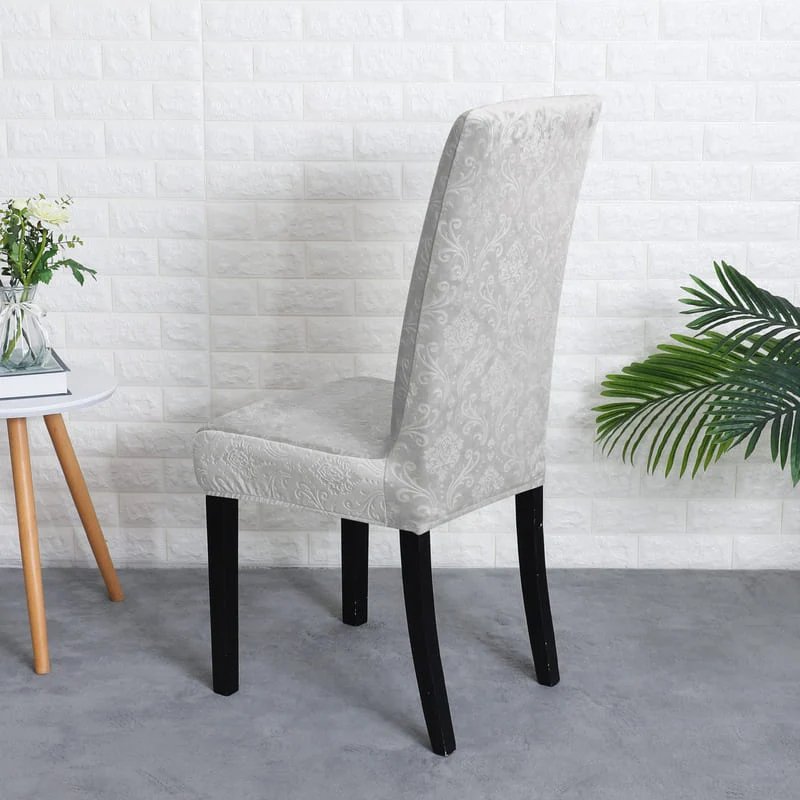 Housse de Chaise Velours Lys Gris