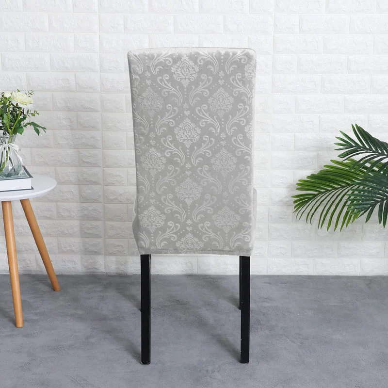 Housse de Chaise Velours Lys Gris