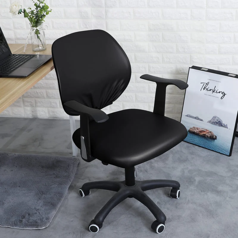 Housse de Chaise de bureau cuir Noir