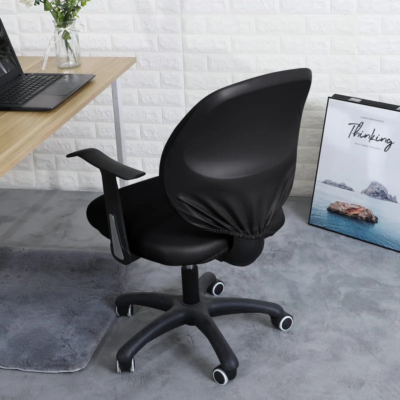 Housse de Chaise de bureau cuir Noir