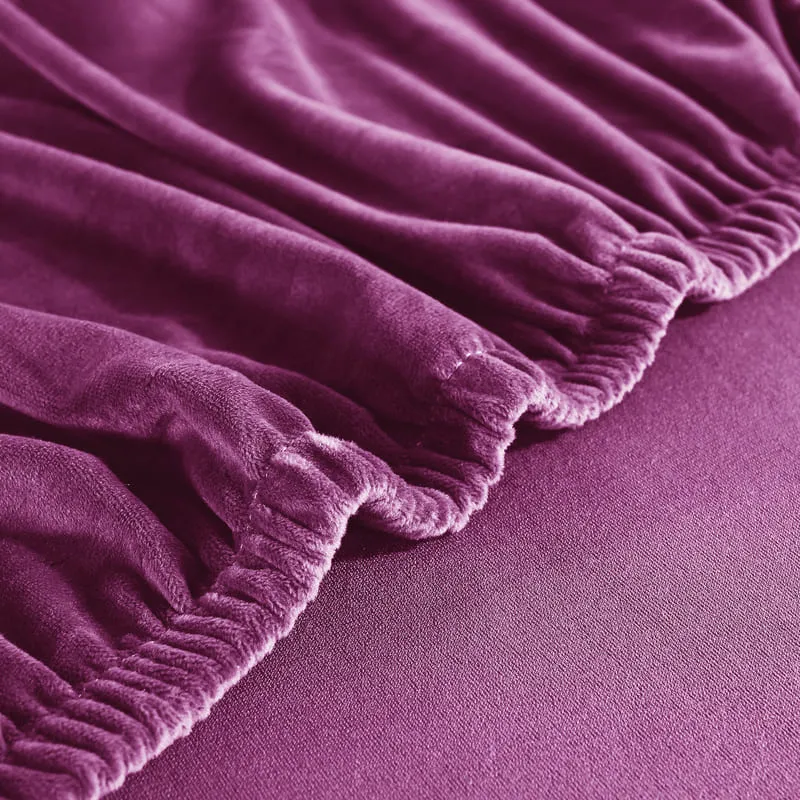 Housse de Canapé d'Angle Velours Magenta