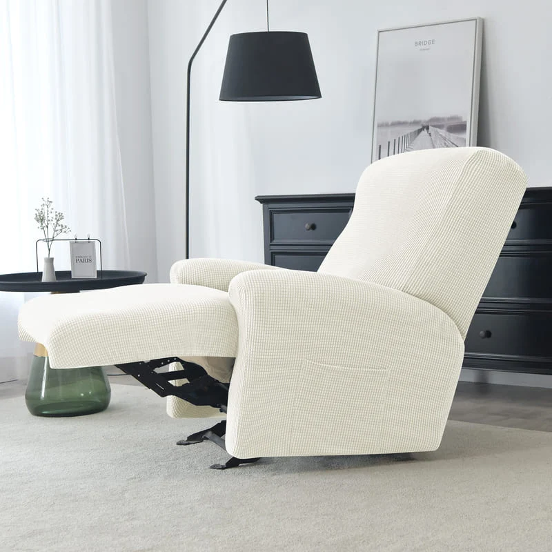 Housse de Fauteuil Relax Jacquard Blanc