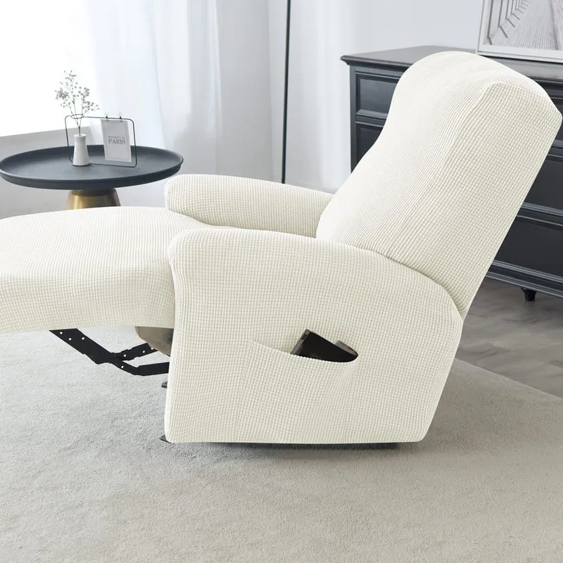 Housse de Fauteuil Relax Jacquard Blanc