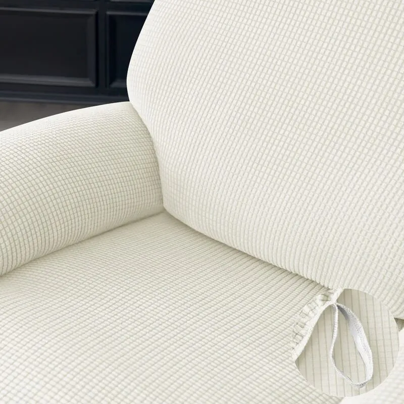 Housse de Fauteuil Relax Jacquard Blanc