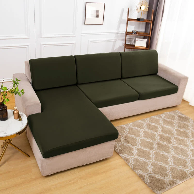 Housse extensible Kaki pour Coussin de Canapé